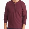 Men * | Best Pirce Untuckit Slub Cotton Henley Tees & Henleys Maroon