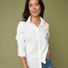 Women * | Flash Sale Untuckit Wrinkle-Free Stretch Cotton Bella Shirt Shirts White