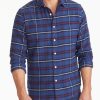 Men * | Outlet Untuckit Flannel Andes Shirt Dark Blue