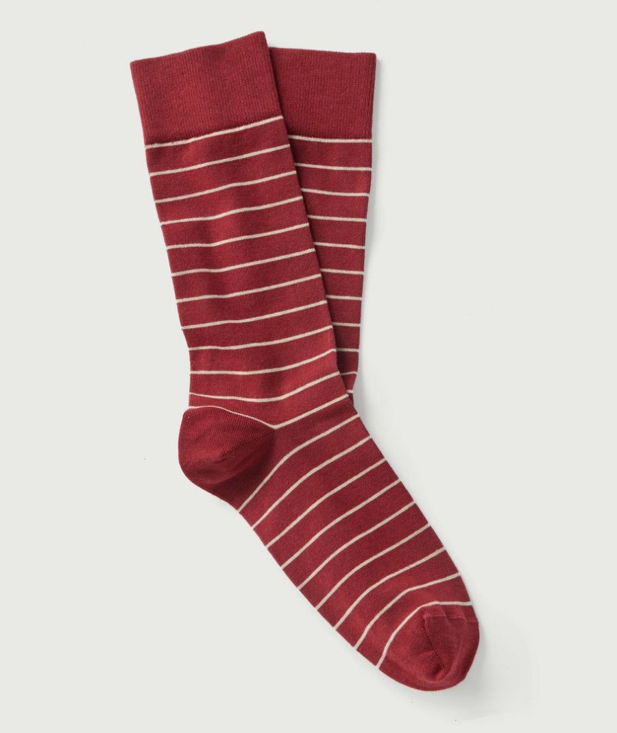 Men * | Discount Untuckit Accessories & Shoes Cotton Socks Maroon