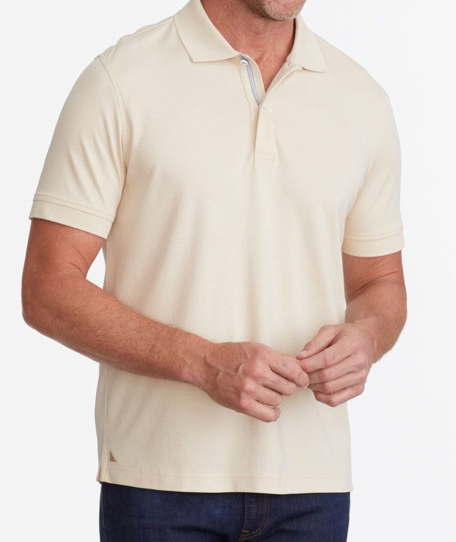 Men * | Top 10 Untuckit Wrinkle-Free Damaschino Polo Tan