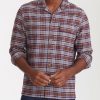 Men * | Best Pirce Untuckit Button-Down Shirts Flannel Verona Shirt With Camp Collar Blue