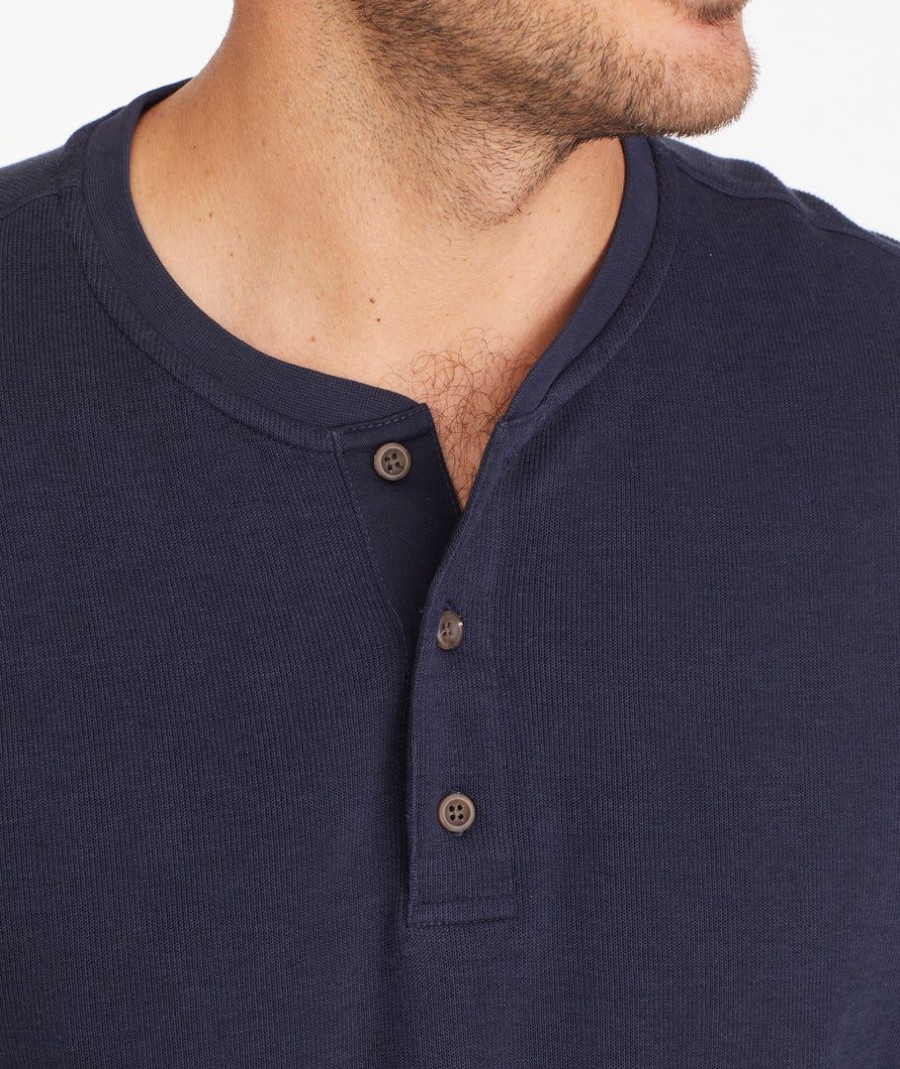 Men * | Outlet Untuckit Tees & Henleys Heavyweight Henley Navy