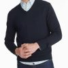 Men * | Brand New Untuckit Merino Wool V-Neck Sweater Navy