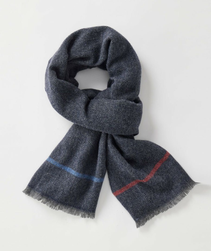 Men * | Best Reviews Of Untuckit Wool Twill Scarf Accessories & Shoes Navy