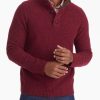 Men * | Buy Untuckit Sweaters & Sweatshirts Button-Neck Donegal Sweater Maroon