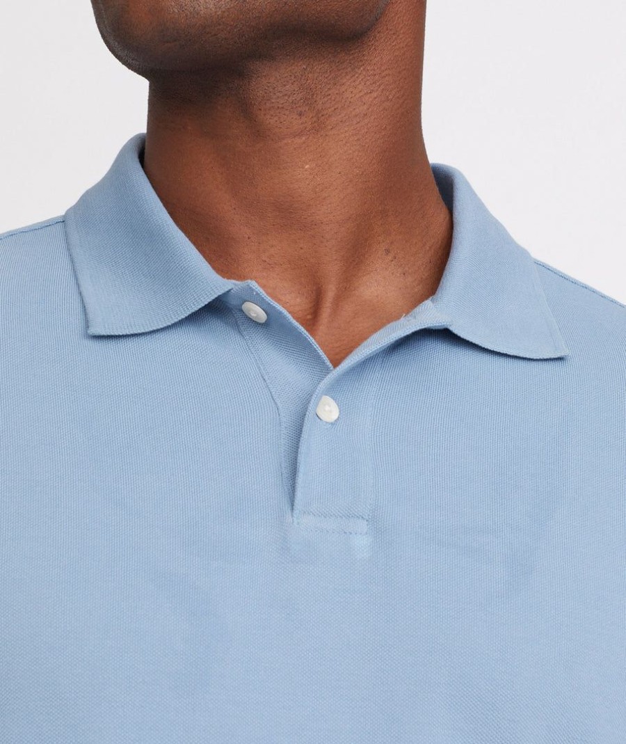 Men * | Deals Untuckit Pique Long-Sleeve Polo Blue