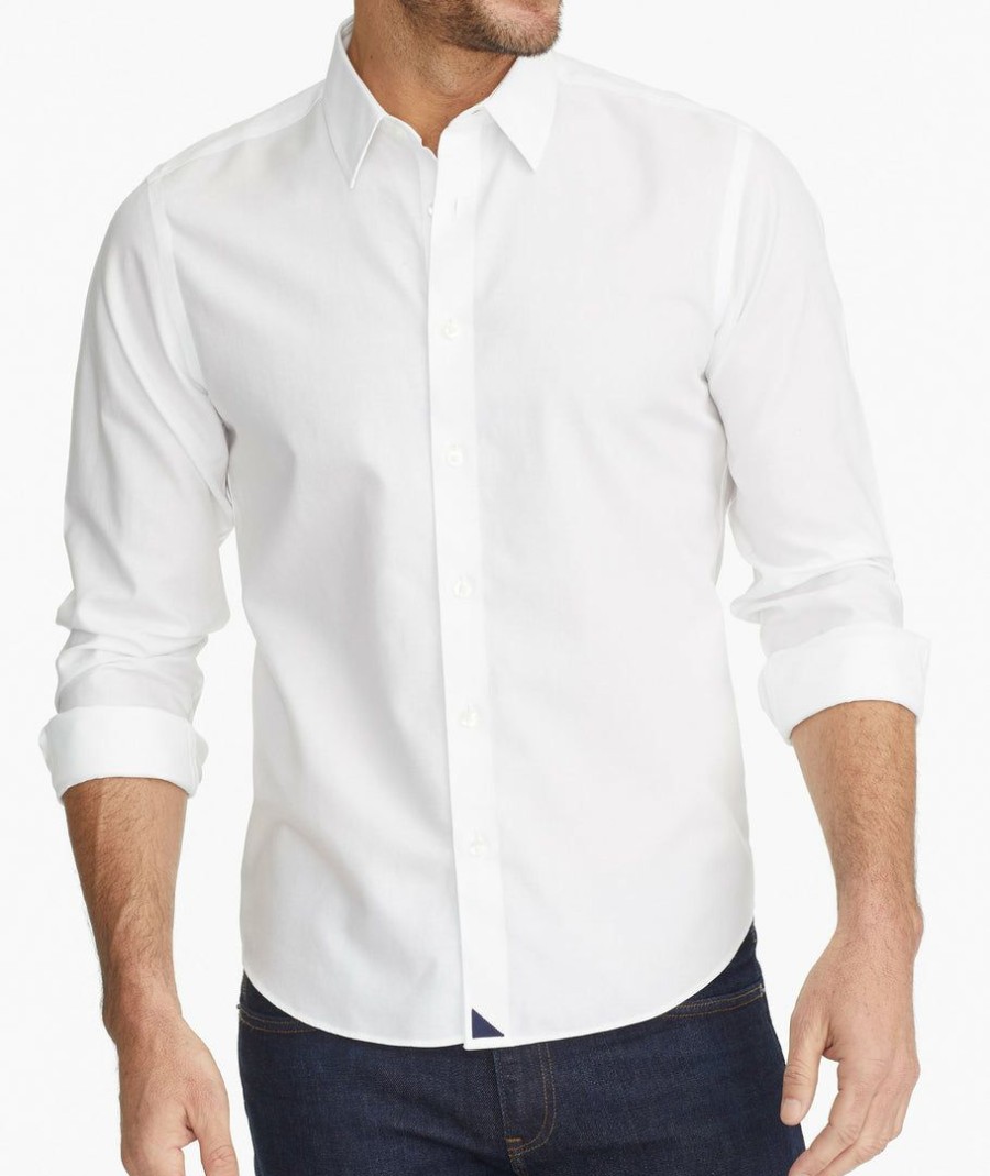 Men * | Flash Sale Untuckit Wrinkle-Free Las Cases Shirt Button-Down Shirts White