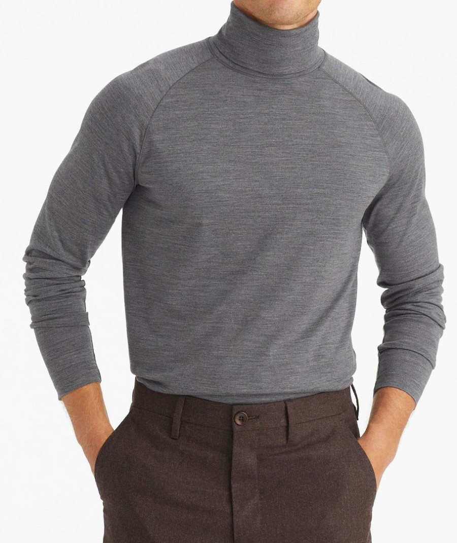 Men * | Outlet Untuckit Sweaters & Sweatshirts Wool Zermatt Hilburn Turtleneck Dark Grey