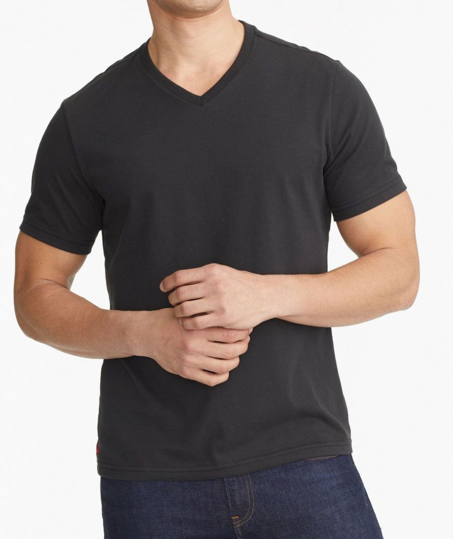 Men * | Cheap Untuckit Tees & Henleys Ultrasoft V-Neck Tee Black