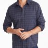 Men * | Buy Untuckit Button-Down Shirts Wrinkle-Free Performance Fendant Shirt Navy