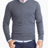 Men * | Best Deal Untuckit Merino Wool V-Neck Sweater Sweaters & Sweatshirts Dark Grey