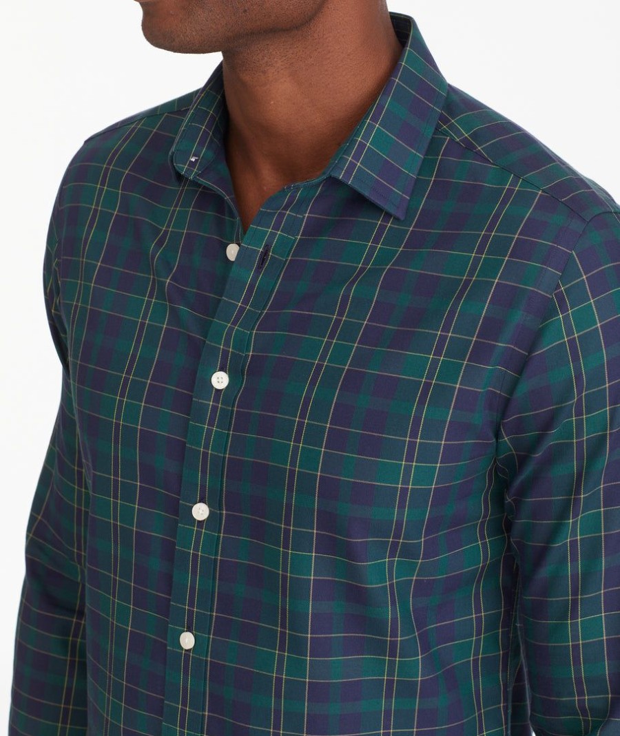 Men * | Budget Untuckit Wrinkle-Free Langon Shirt Button-Down Shirts Green