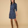 Women * | Outlet Untuckit Stretch Cotton Sydney Shirt Dress Blue