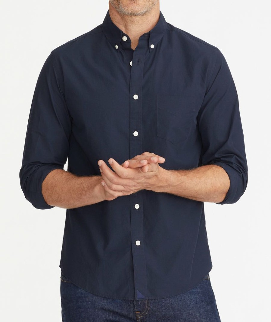 Men * | Buy Untuckit Vintage Wash Alvaro Shirt Button-Down Shirts Dark Blue