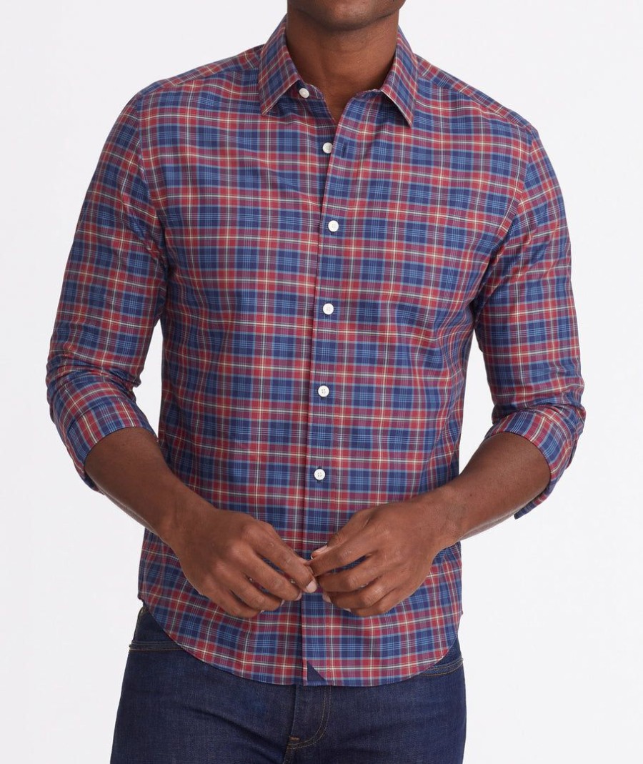 Men * | Wholesale Untuckit Button-Down Shirts Wrinkle-Free Arnaldo Shirt Red