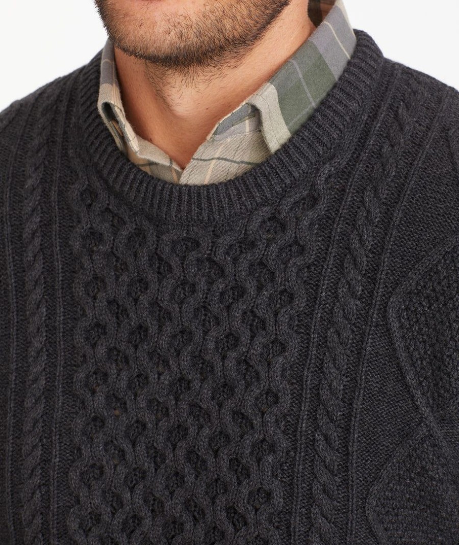 Men * | Promo Untuckit Cable Knit Sweater Sweaters & Sweatshirts Grey