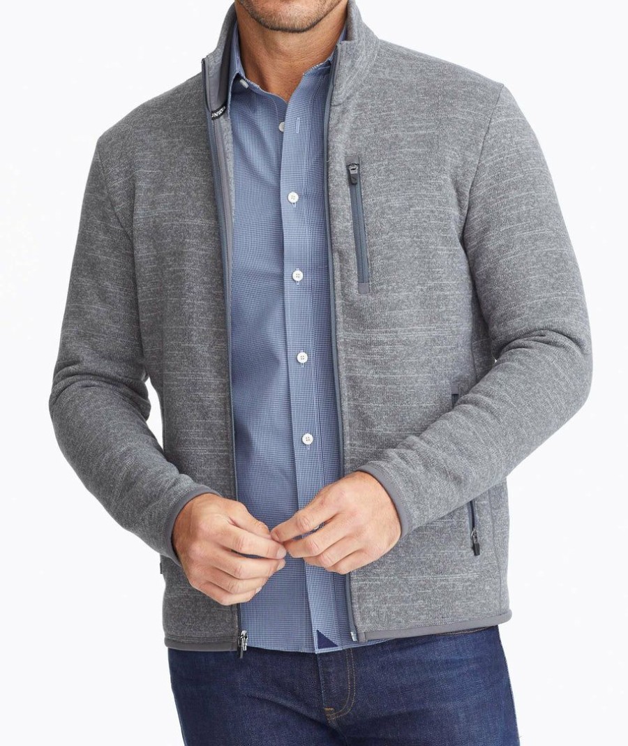 Men * | Wholesale Untuckit Fleece Full-Zip Charcoal