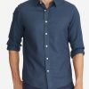 Men * | Top 10 Untuckit Button-Down Shirts Wrinkle-Free Veneto Shirt Dark Blue