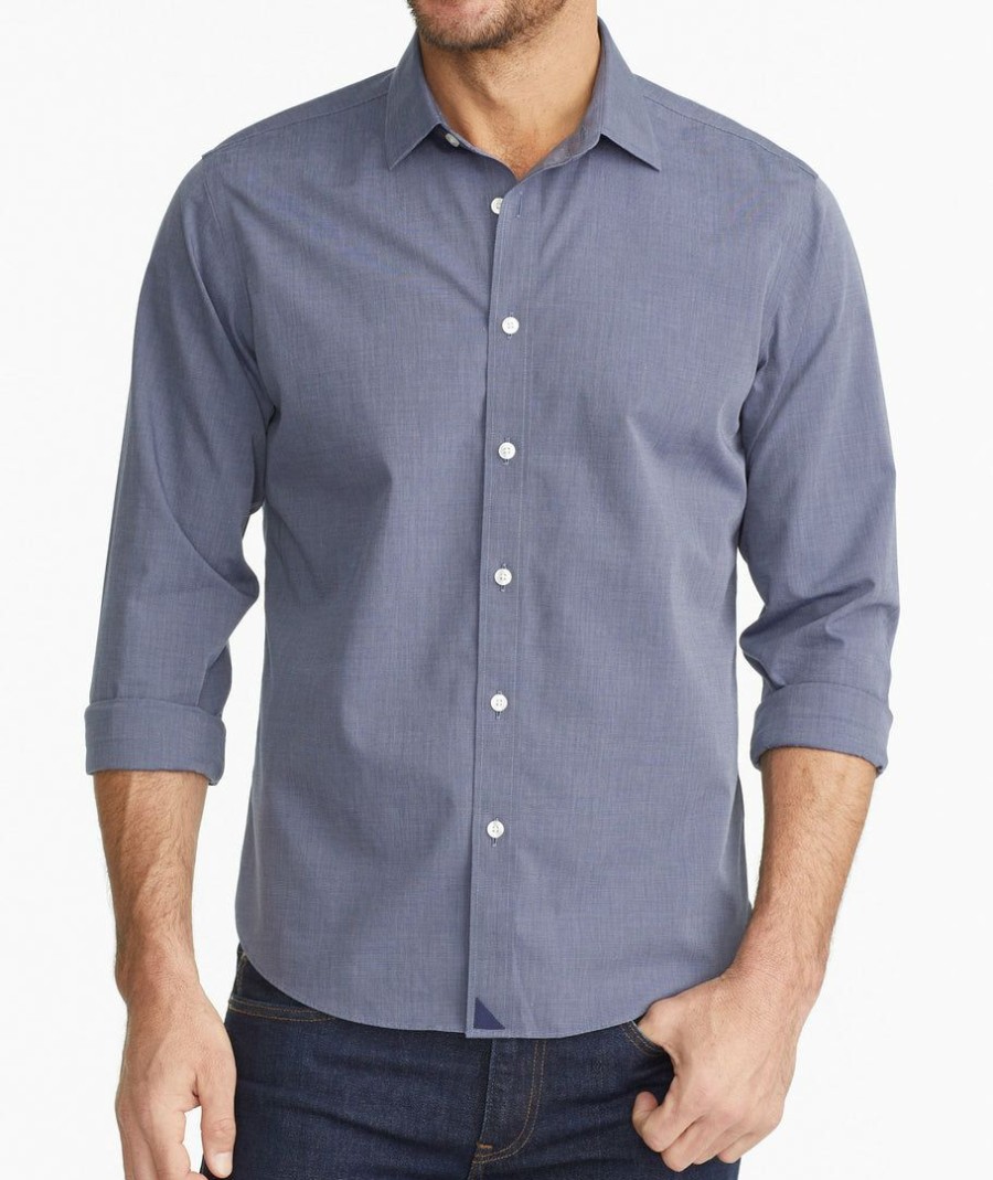 Men * | Flash Sale Untuckit Wrinkle-Free Orville Shirt Button-Down Shirts Blue