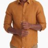 Men * | Hot Sale Untuckit Linen Flannel Zermatt Salette Shirt Brown