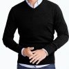 Men * | Best Sale Untuckit Merino Wool V-Neck Sweater Black