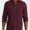 Men * | Brand New Untuckit Button-Down Shirts Hemsworth Flannel Shirt Dark Red