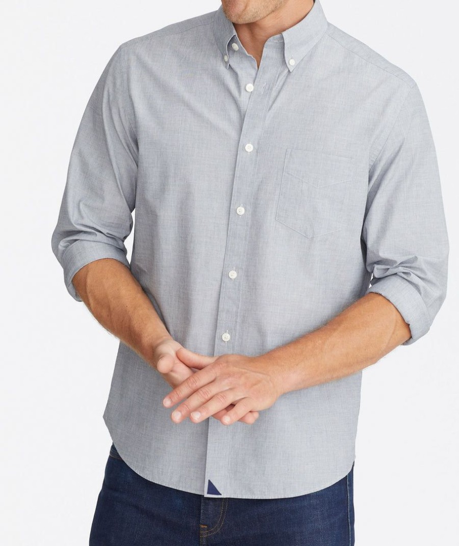 Men * | Discount Untuckit Vintage Wash Alvaro Shirt Button-Down Shirts Navy