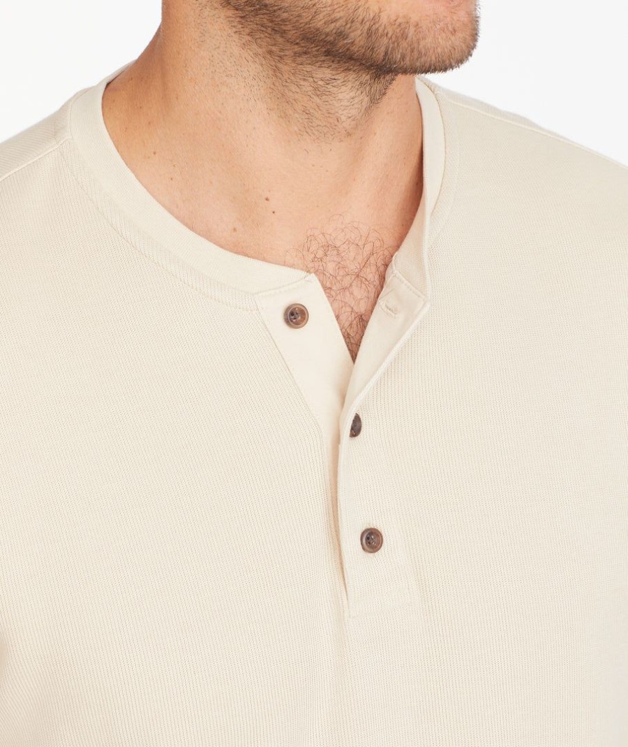 Men * | Best Deal Untuckit Heavyweight Henley Tan