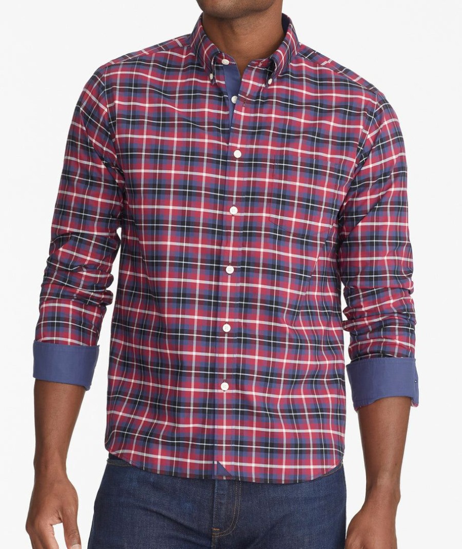 Men * | Cheapest Untuckit Wrinkle-Free Wentzel Shirt Red