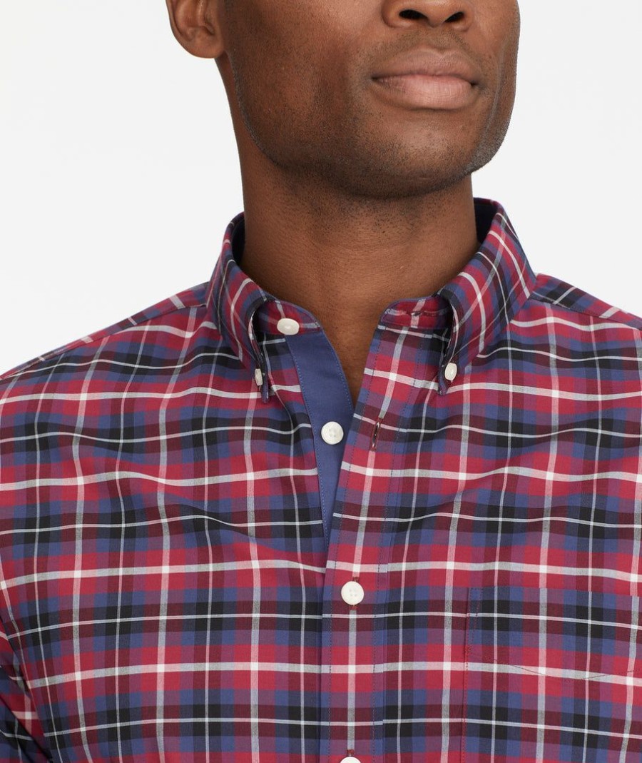 Men * | Cheapest Untuckit Wrinkle-Free Wentzel Shirt Red