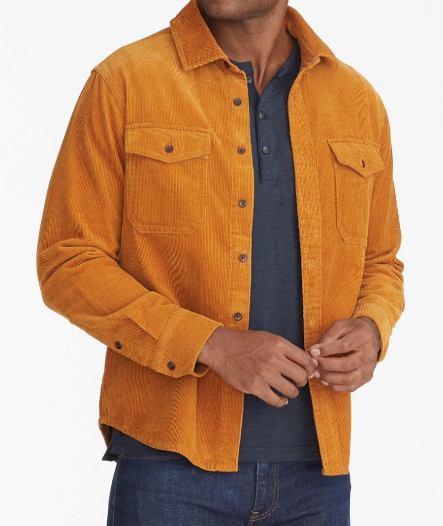 Men * | Brand New Untuckit Corduroy Overshirt Orange