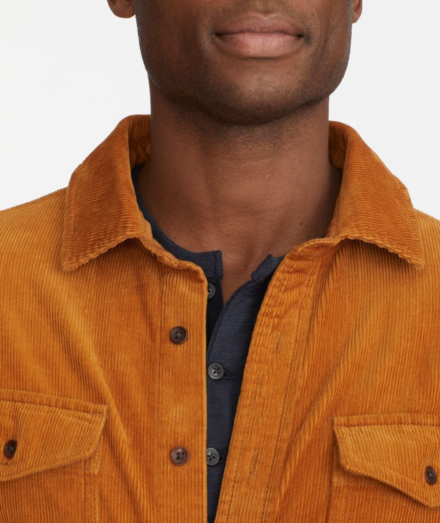 Men * | Brand New Untuckit Corduroy Overshirt Orange