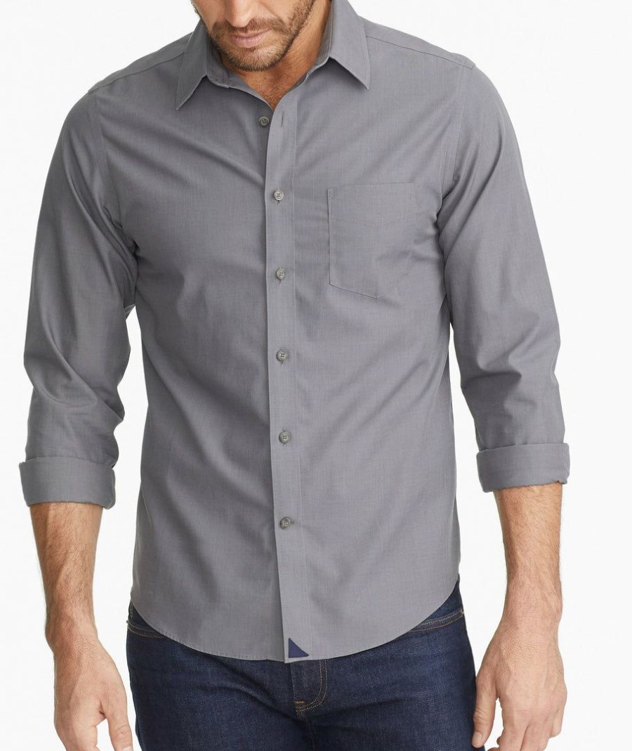 Men * | Coupon Untuckit Wrinkle-Free Sangiovese Shirt Button-Down Shirts Grey