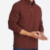 Men * | Top 10 Untuckit Snap Fleece Pullover Dark Red