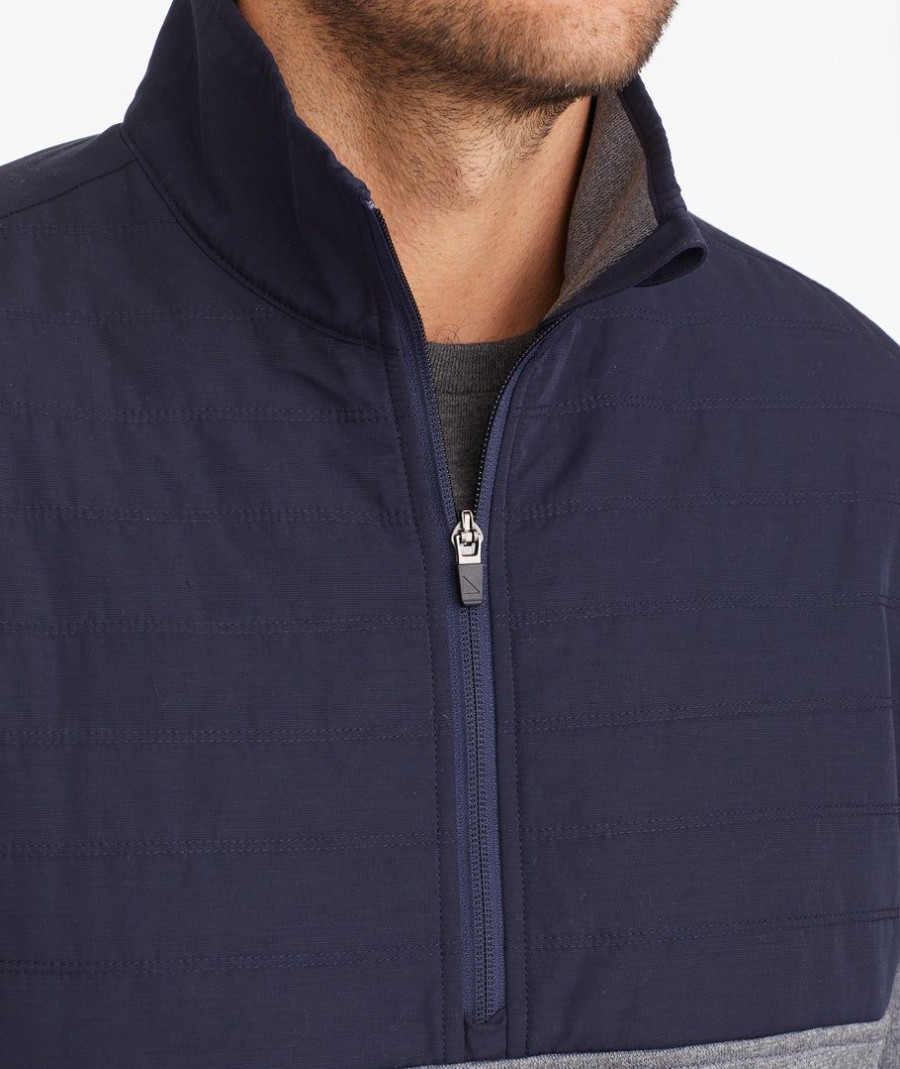 Men * | Best Pirce Untuckit Sweaters & Sweatshirts Two-Tone Quarter-Zip Sweatshirt Grey