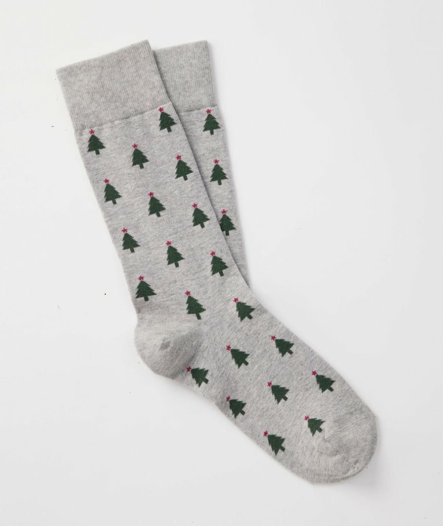 Men * | Brand New Untuckit Christmas Tree Socks Grey