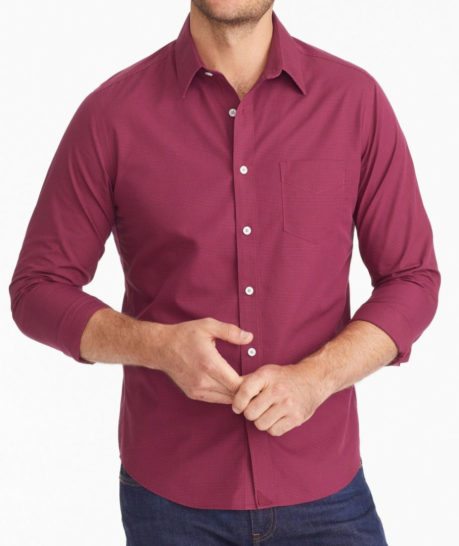 Men * | Best Reviews Of Untuckit Button-Down Shirts Wrinkle-Free Marcasin Shirt Dark Purple