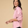 Women * | Budget Untuckit Wrinkle-Free Stretch Cotton Bella Shirt Shirts Pink