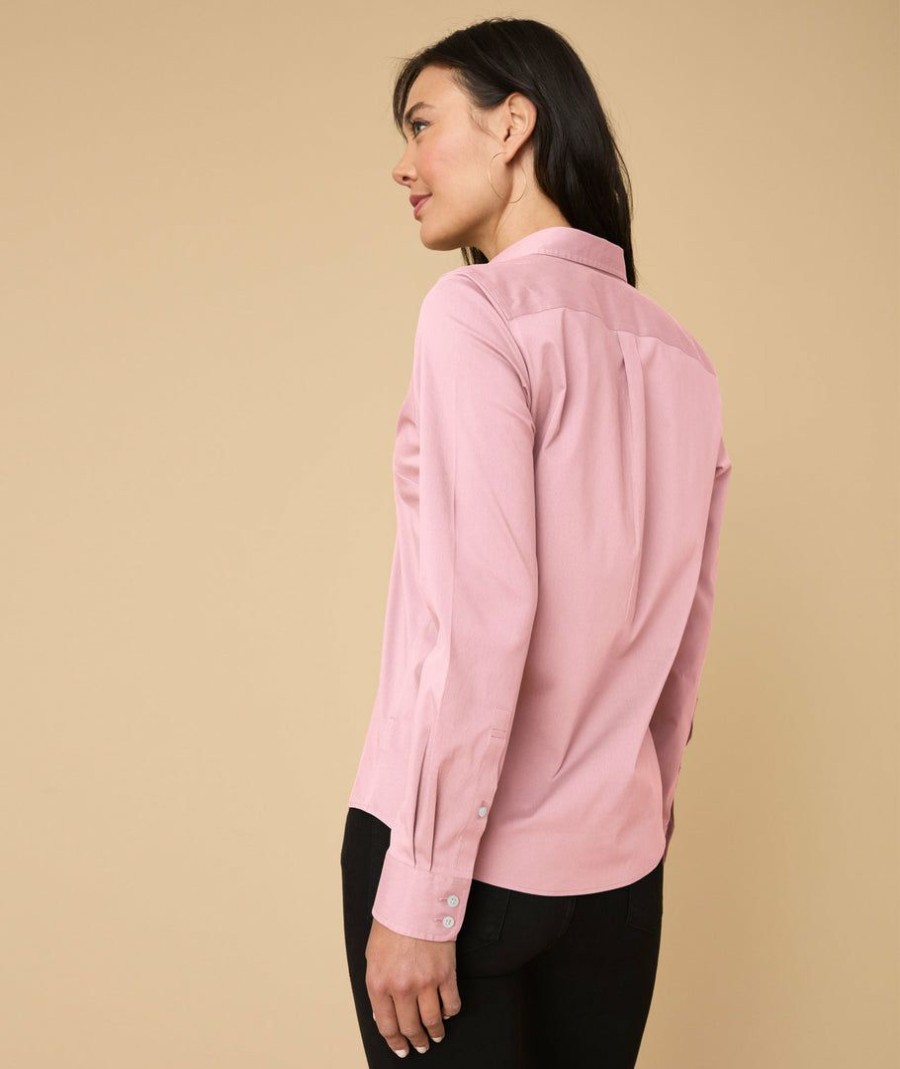 Women * | Budget Untuckit Wrinkle-Free Stretch Cotton Bella Shirt Shirts Pink