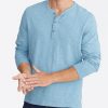 Men * | Best Reviews Of Untuckit Slub Cotton Henley Tees & Henleys Blue