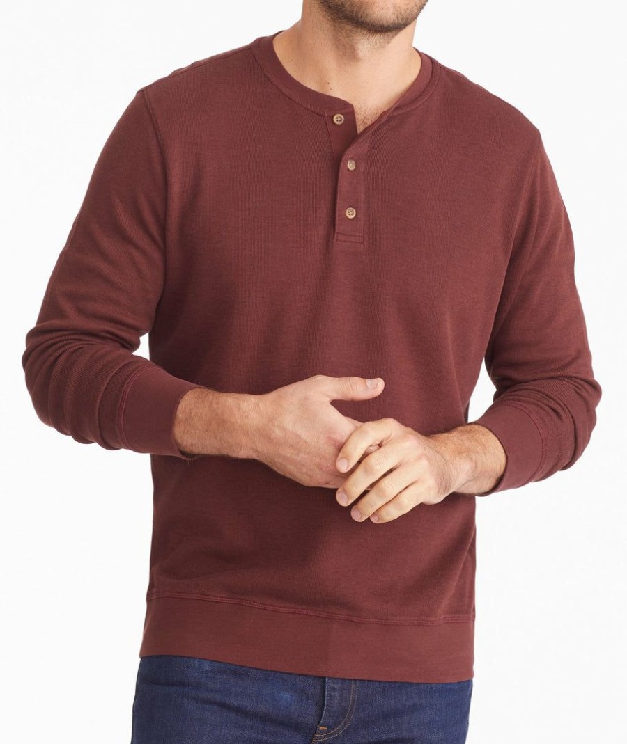 Men * | Best Pirce Untuckit Heavyweight Henley Brown