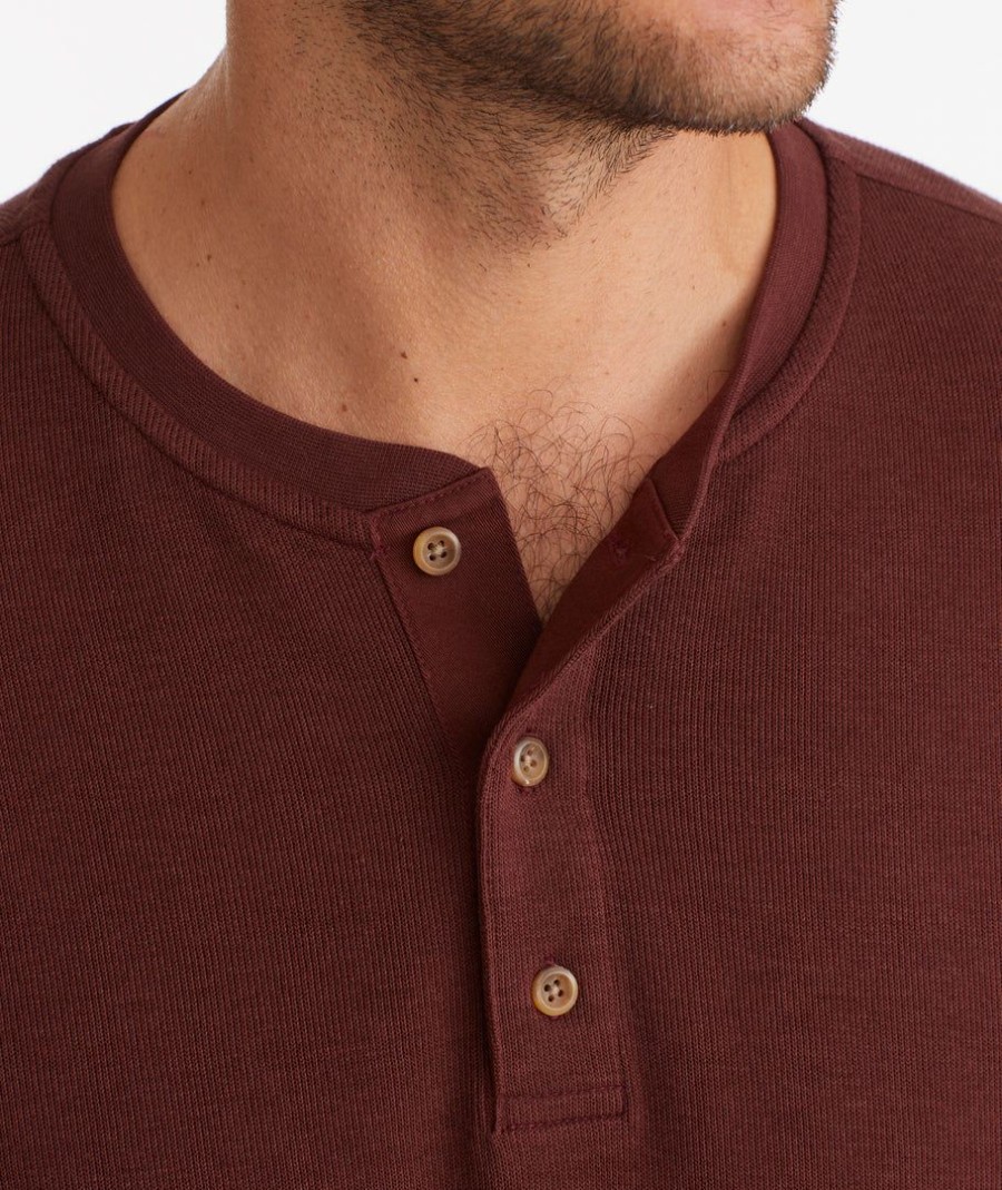 Men * | Best Pirce Untuckit Heavyweight Henley Brown