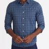 Men * | Outlet Untuckit Button-Down Shirts Wrinkle-Free Performance Baden Shirt Blue