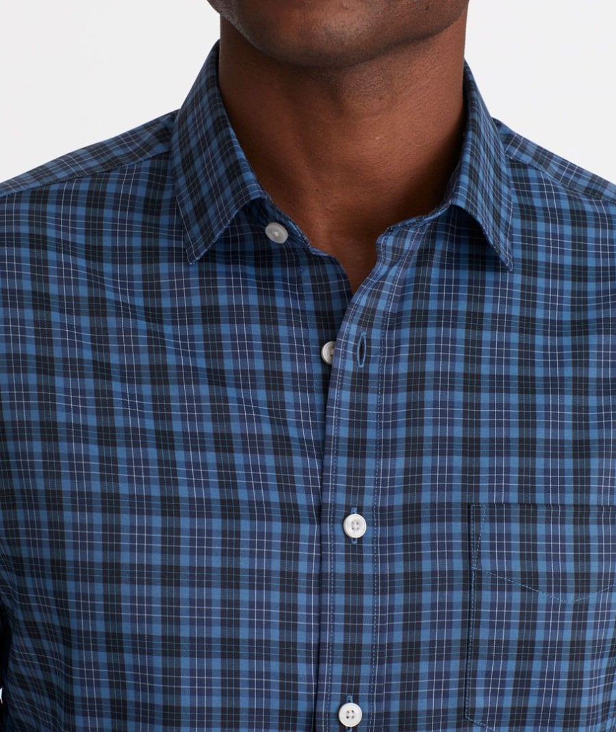 Men * | Outlet Untuckit Button-Down Shirts Wrinkle-Free Performance Baden Shirt Blue