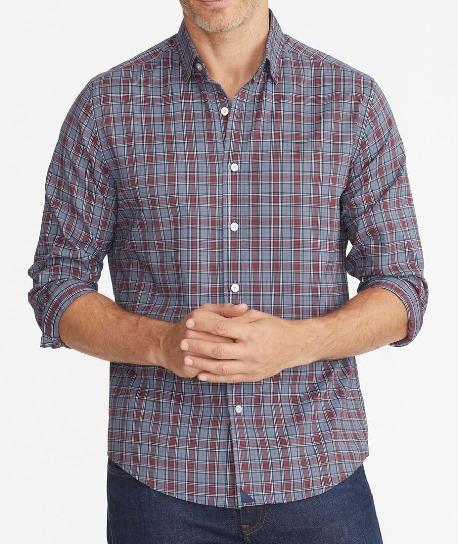 Men * | Buy Untuckit Wrinkle-Free Performance Macallan Shirt Button-Down Shirts Blue