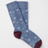 Men * | Top 10 Untuckit Snowflakes Socks Mid Blue