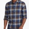 Men * | Hot Sale Untuckit Wrinkle-Free Performance Flannel Piemonte Shirt Grey