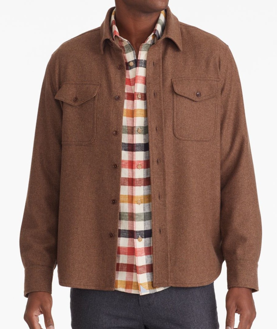 Men * | Best Reviews Of Untuckit Wool Zermatt Overshirt Brown