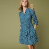 Women * | Coupon Untuckit Dresses & Skirts Band-Collar Virginia Shirt Dress Blue